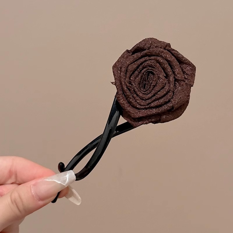 Nuevo estilo chino rosa seca torcida clip de cabello torcido cabeza detrás de clip de cabello de carácter de alta calidad temperamento clip de cabello para mujeres