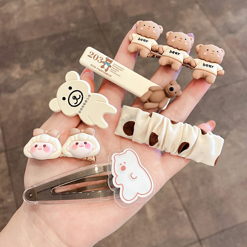 New coffee color 4-piece hair clip set