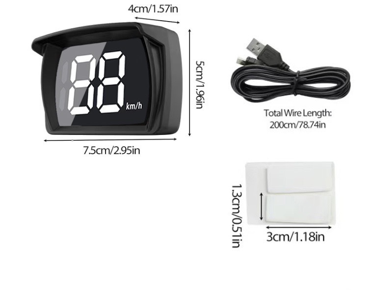 Cross-Border Universal Car Hud Head-Up Display Beidou Satellite Speedometer Kmh/Mph Speed Display Speed Measuring Device