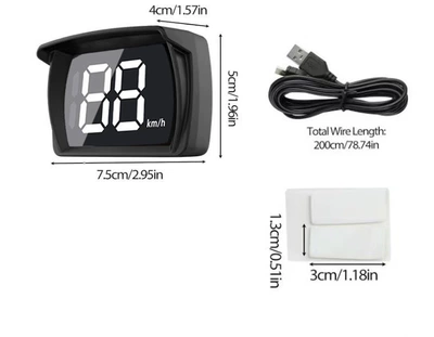 Cross-Border Universal Car Hud Head-Up Display Beidou Satellite Speedometer Kmh/Mph Speed Display Speed Measuring Device (Vehicle HUD) - y03-overseas-version-white-usb-cable-kmh-0m-hour