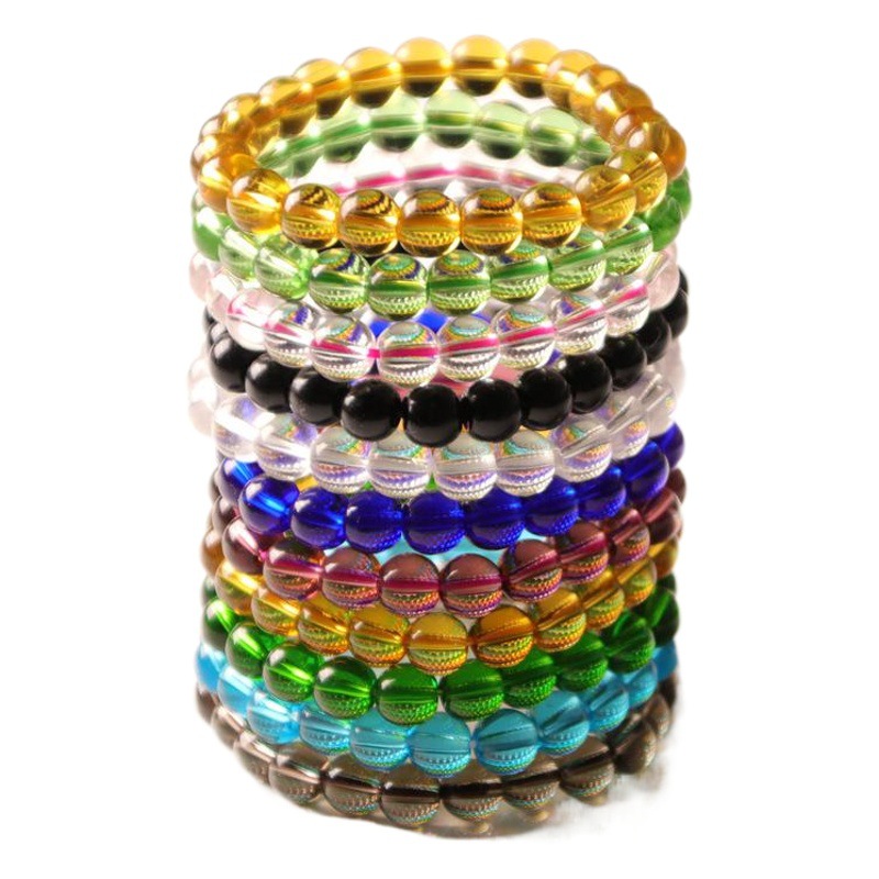 Cross-Border 8mm crystal bracelet selling Taobao small fresh simple glass bead bracelet gifts Yiwu manufacturers wholesale