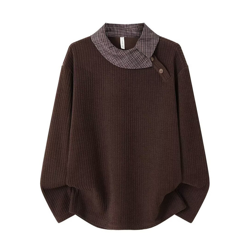 American retro casual style patterned color-blocked men's knitted sweater, new spring/autumn loose and versatile fashion sweater