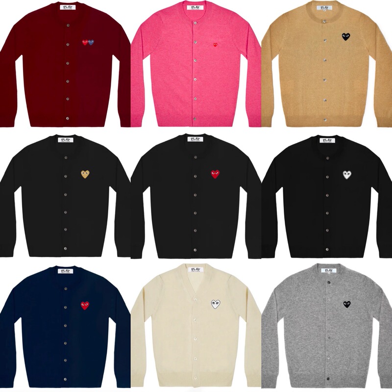 Cross-Border Trendy Japanese Style川久Play Heart 100% Wool Knit Cardigan Unisex Loose Couple Sweater