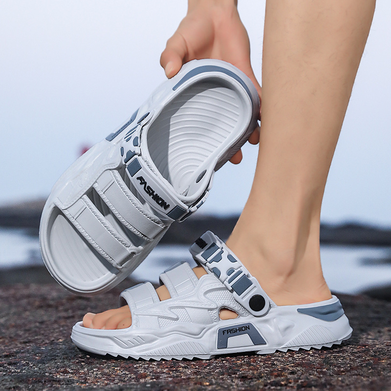 Zapatillas transfronterizas para hombre verano nuevo estilo deportivo de suela gruesa chanclas antideslizantes de doble uso sandalias de playa de una pieza