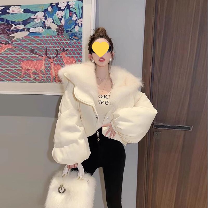 新款时尚气质2025羽绒棉服外套女秋冬高级感气质名媛短款棉服外套|undefined