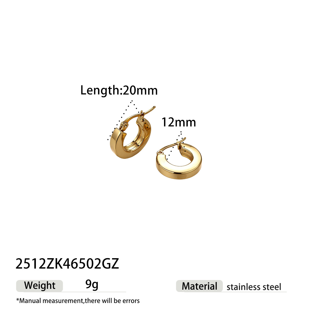 Taina europa y americana de acero inoxidable anillo de acero de titanio 18K diseño chapado en oro simple pernos de orejas joyerías transfronterizas venta caliente