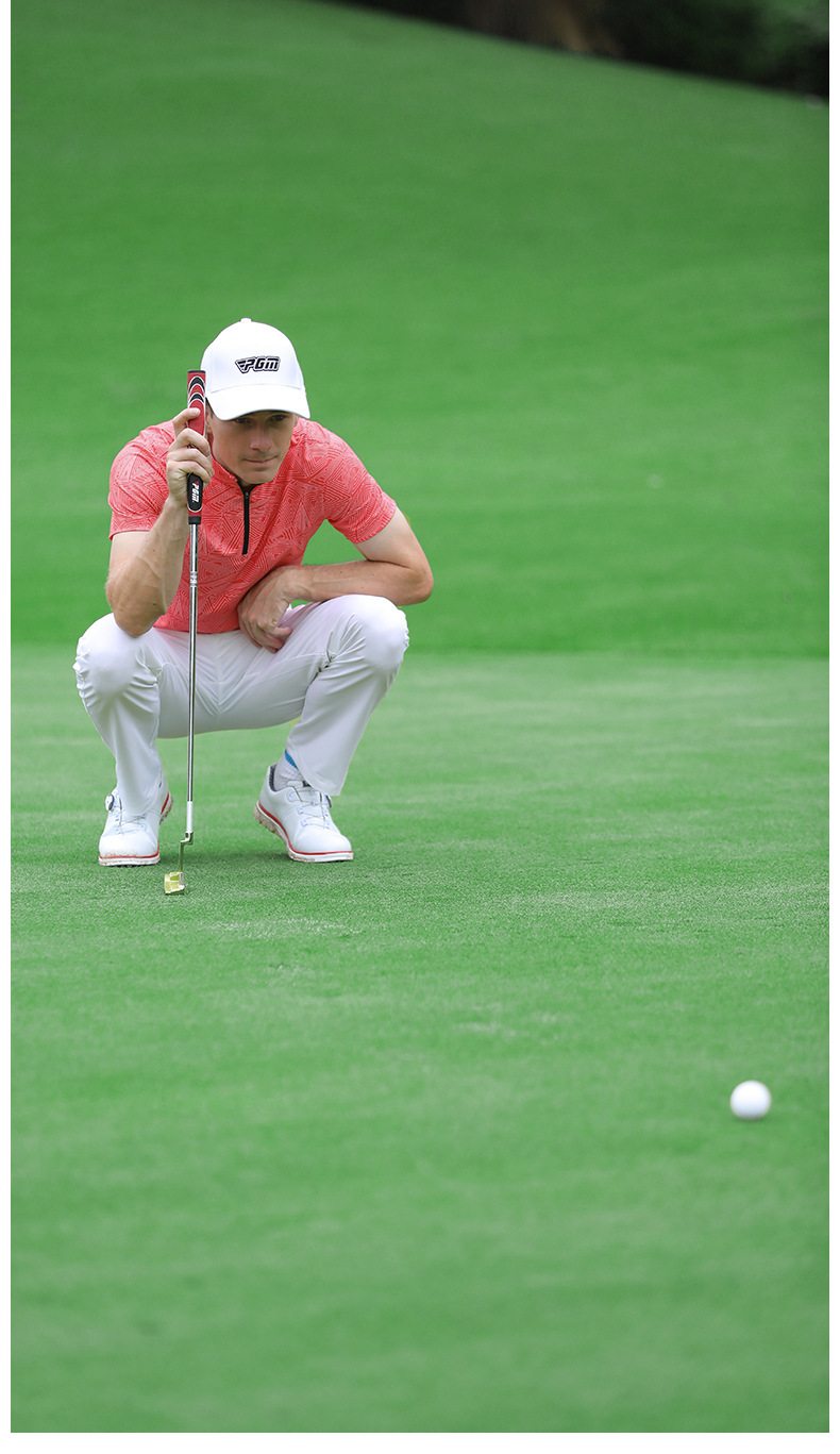 Áo thun nam golf ngắn tay vải thể thao co giãn PGM — YF394 màu trắng, YF394 màu xanh, YF394 Màu Đỏ chi tiết 10