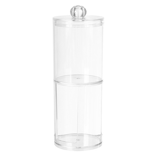 Two-in-one double-layer round cotton swab box makeup remover cotton storage box household transparent desktop jewelry makeup cotton storage box