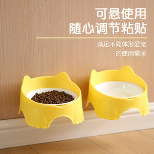 Pet Bowl cute cat bowl Ceramic goblet cat food bowl dog bowl wall-mounted anti-knock cat bowl stainless steel bowl food bowl