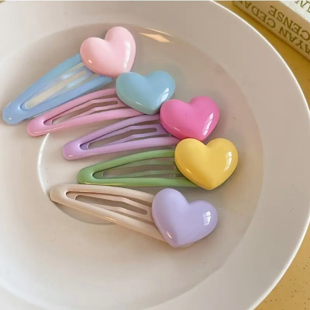 Sweet Cream Love Hairpin Cute Girl BB Clip Dopamine Bright Side Clip Broken Hair Bangs Hair Accessories