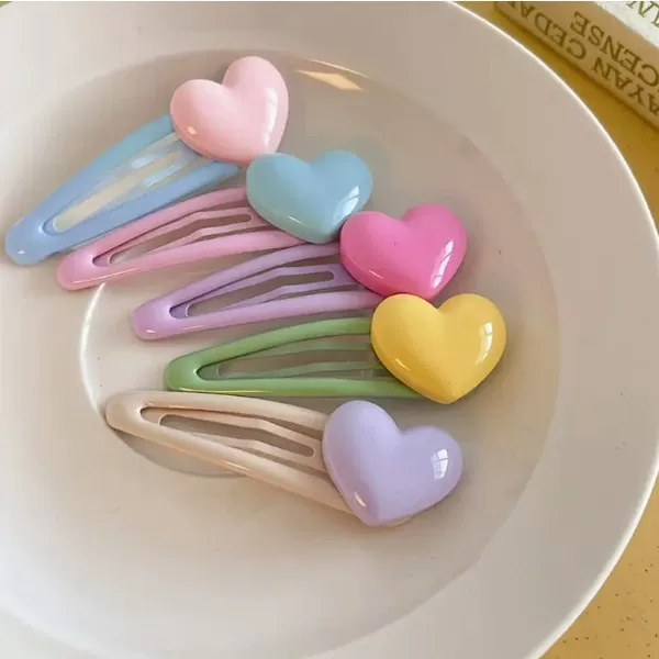 Sweet Cream Love Hairpin Cute Girl BB Clip Dopamine Bright Side Clip Broken Hair Bangs Hair Accessories