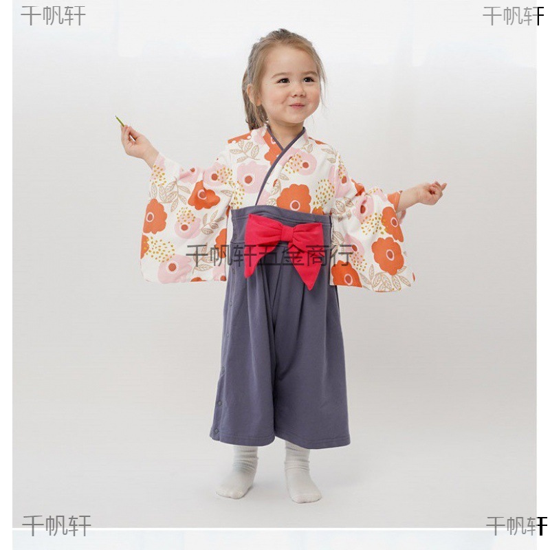 儿童和服家居服春秋婴儿长袖宝宝居家舞蹈日系和服连体可爱