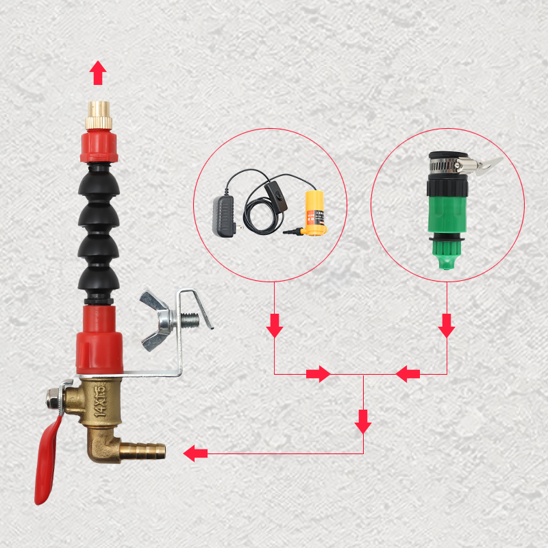 切割机加水喷水嘴装置水泵无尘喷头云石机开槽机防尘罩配件大全