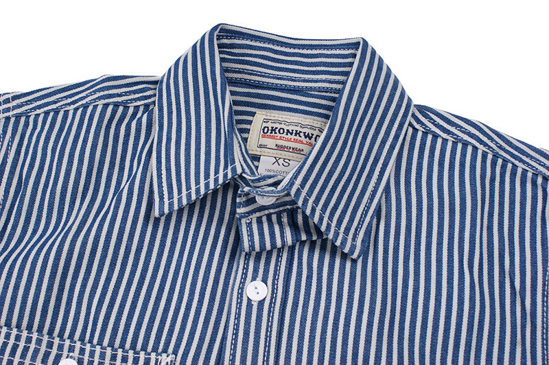 Camicia uomo stile retro americano a righe verticali_voghion.com