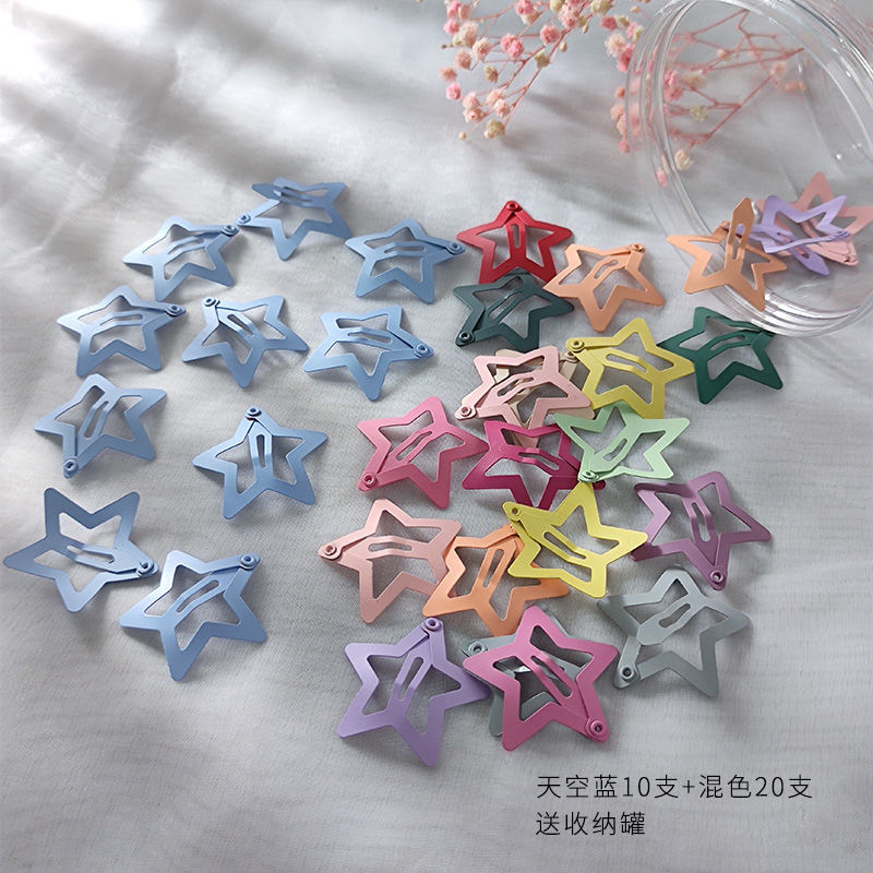 Al por mayor horquilla para niños de estilo coreano estrella de cinco puntas horquilla accesorios para el cabello clip BB esmerilado con pelo roto niñas estudiantes de secundaria