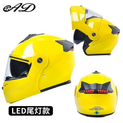 Helmet with Dual Visors, Women's Electric | Motosiklet kaskı (dəbilqə) - 3c-tail-light-model-yellow-hd-mirror
