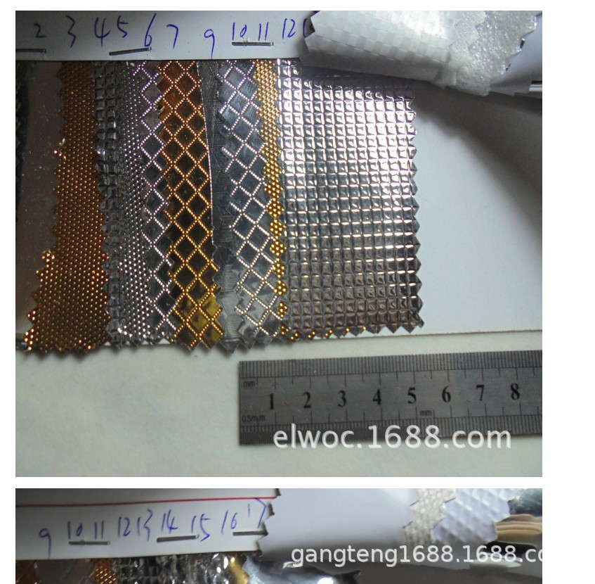 铝膜 铝箔 压纹点 格子PVC 反光料薄 锡纸 保温膜电镀 银色膜2873