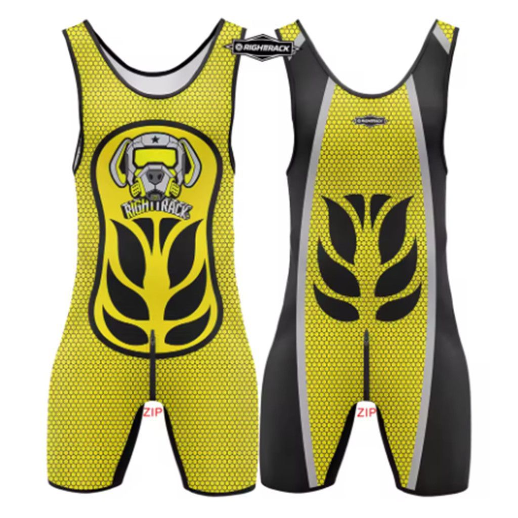Dog Head One-Piece Quick-Dry Tight-Fitting Hollow-Out Wrestling Suit Weightlifting Suit