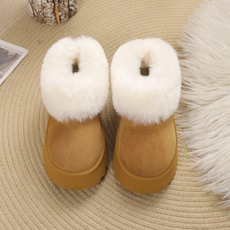A new winter slip-on snow boots women's shoes plush one cotton shoes plus velvet thickened_voghion.com
