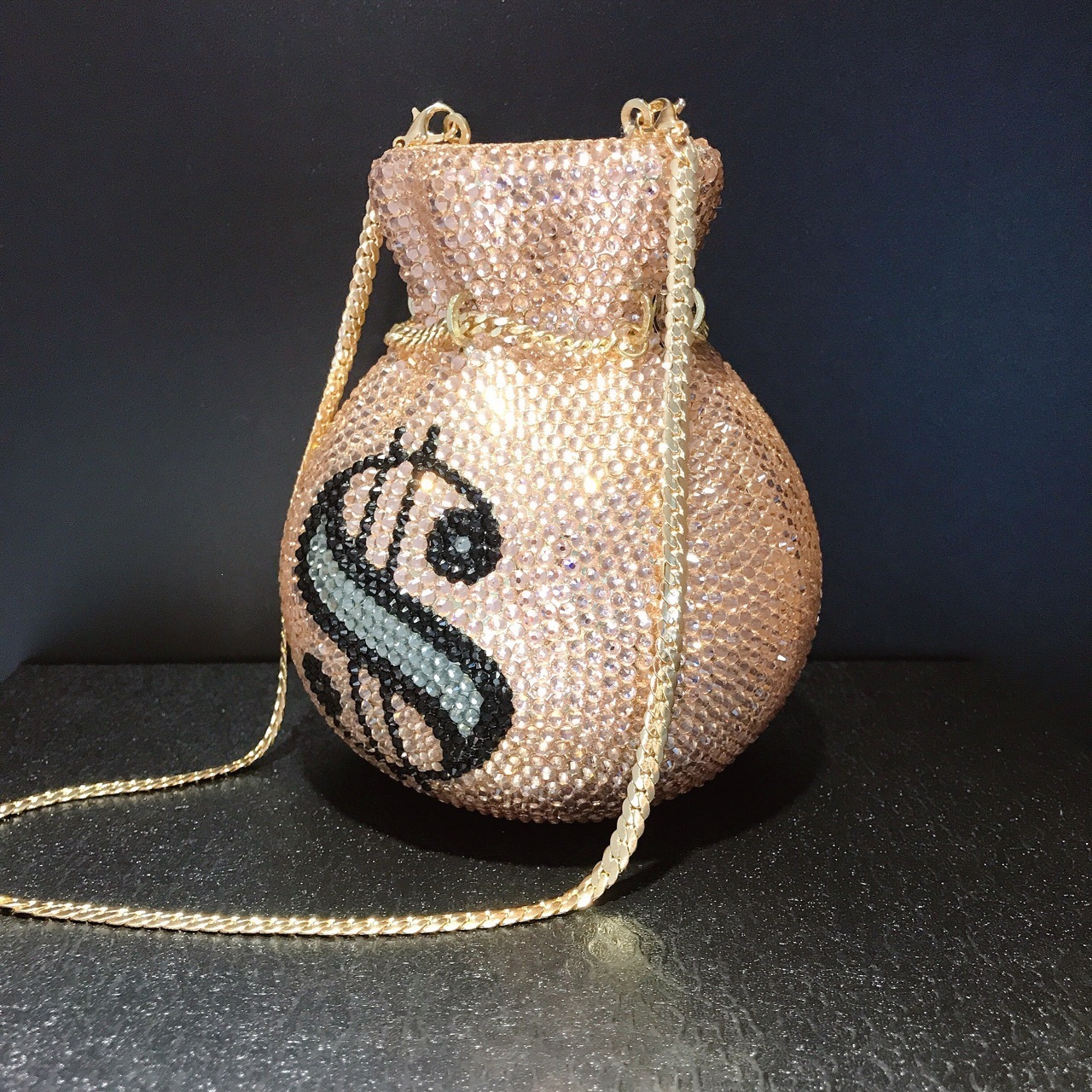 Nuevo bolso de dinero transfronterizo lleno de bolsas de cena de diamantes redondas bolsas de mano de diamantes de banquete de cristal bolsas de mano duras
