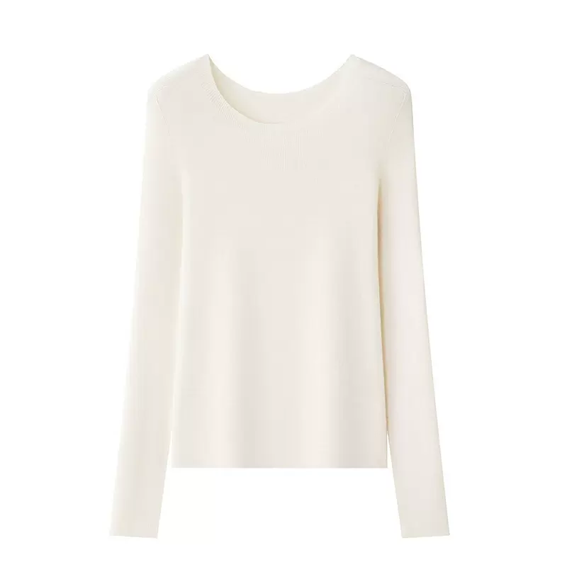 软糯无缝成型！60支可机洗18针岛精圆领精纺羊毛衫针织衫打底衫女