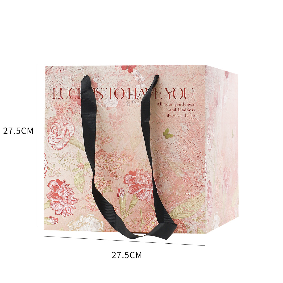 En línea de la celebridad de texto cuadrado arreglo floral bolsa de flores ramo de flores bolsa de embalaje bolsa de regalo bolso floral tienda de flores material al por mayor