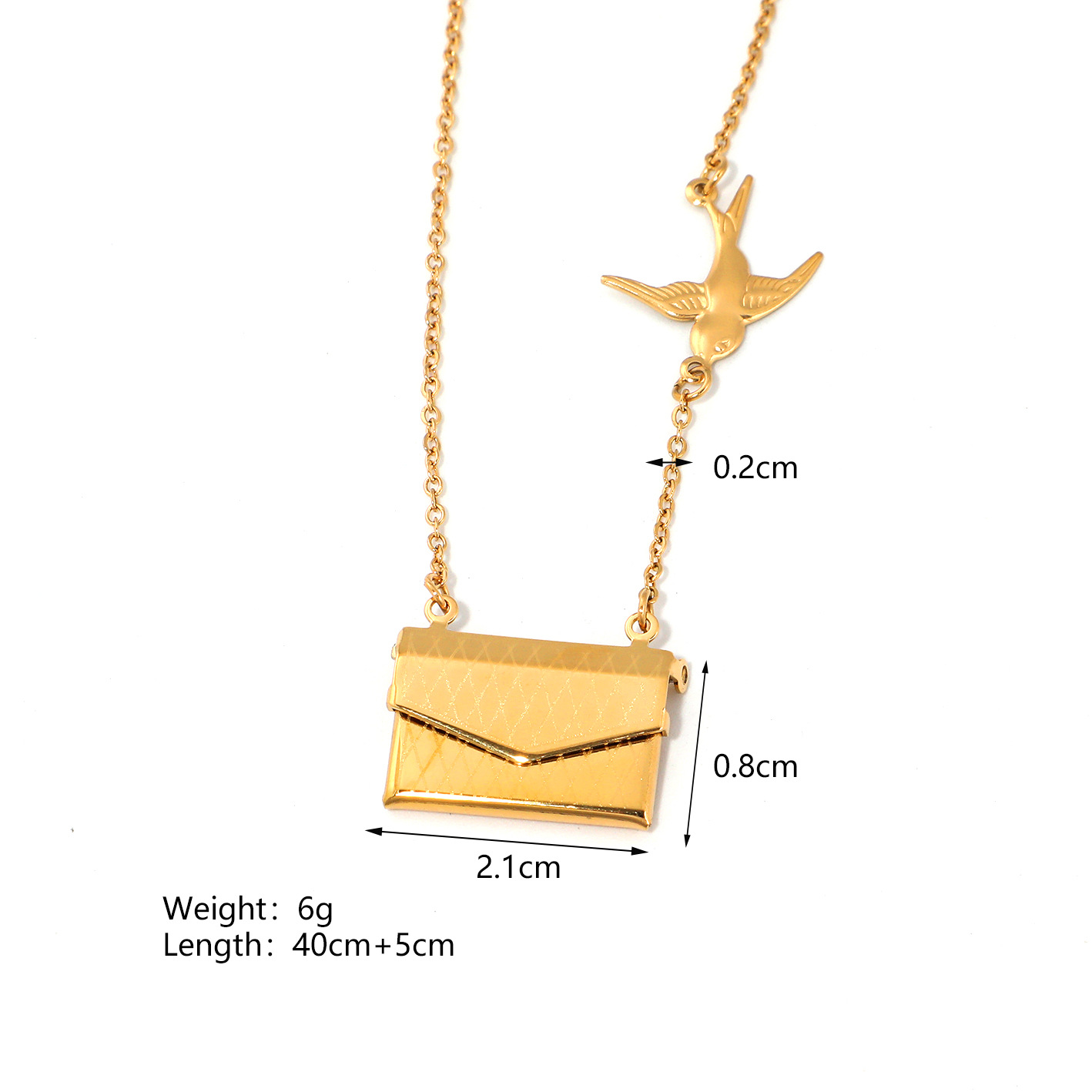 Wholesale Jewelry Retro Book Envelope Heart Shape 304 Stainless Steel Plating Pendant Necklace display picture 5