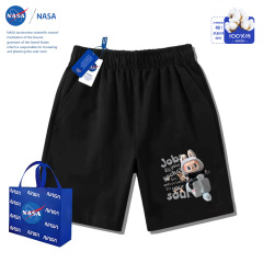 NASA爆火2025电动车拉布布外穿直筒短裤中大童五分裤子休闲短裤
