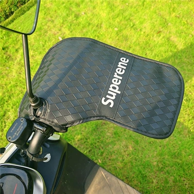 waterproof handle covers, new model | Motorcycle Handle Cover - one-size-fits-all-small-opening-noble-black-high-quality-leathercool-and-breathable