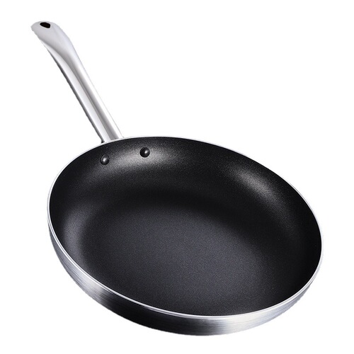 Commercial frying pan, flat-bottomed non-stick pan, aluminum alloy pan, household omelette pan, pancake pan, steak frying pan, frying pan
