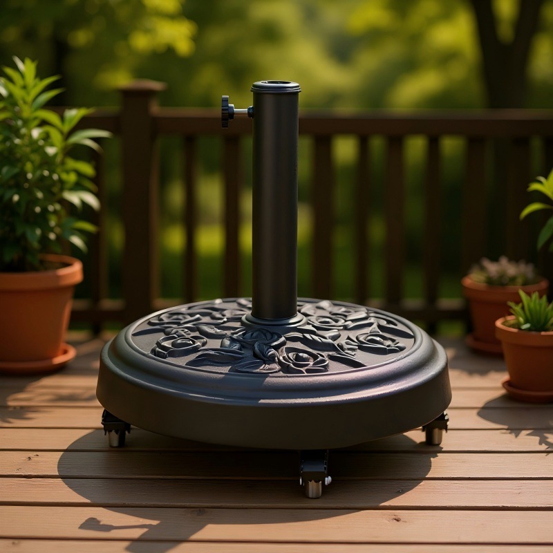 户外遮阳伞底座中柱伞罗马伞香蕉伞庭院伞太阳伞圆形树脂底座批发