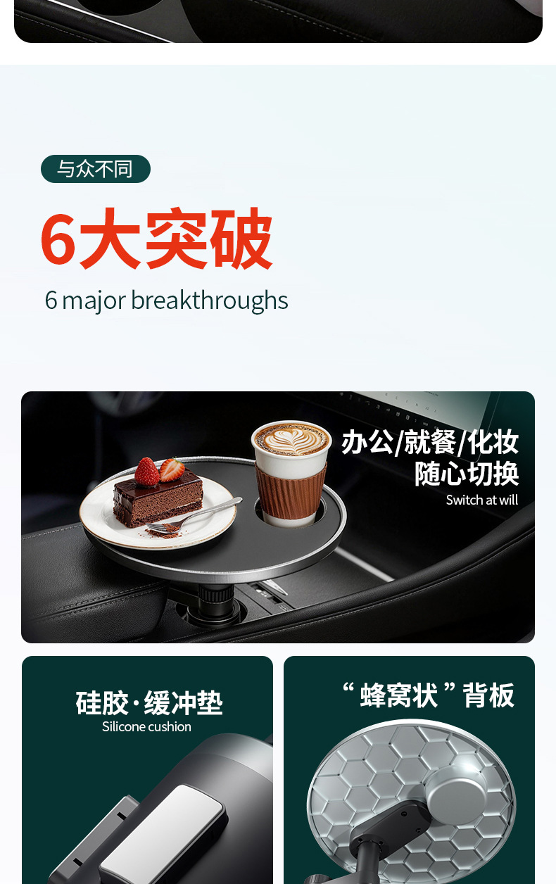 Car-Mounted Floating Small Table, Car Interior Front Seat Small Table Board, Car Dining Table, Driver's Seat Gadget, Passenger Seat Tray