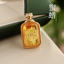 天然蜜蜡牡丹花吊坠S925纯银镶嵌高货原矿保真可出证书现货批发