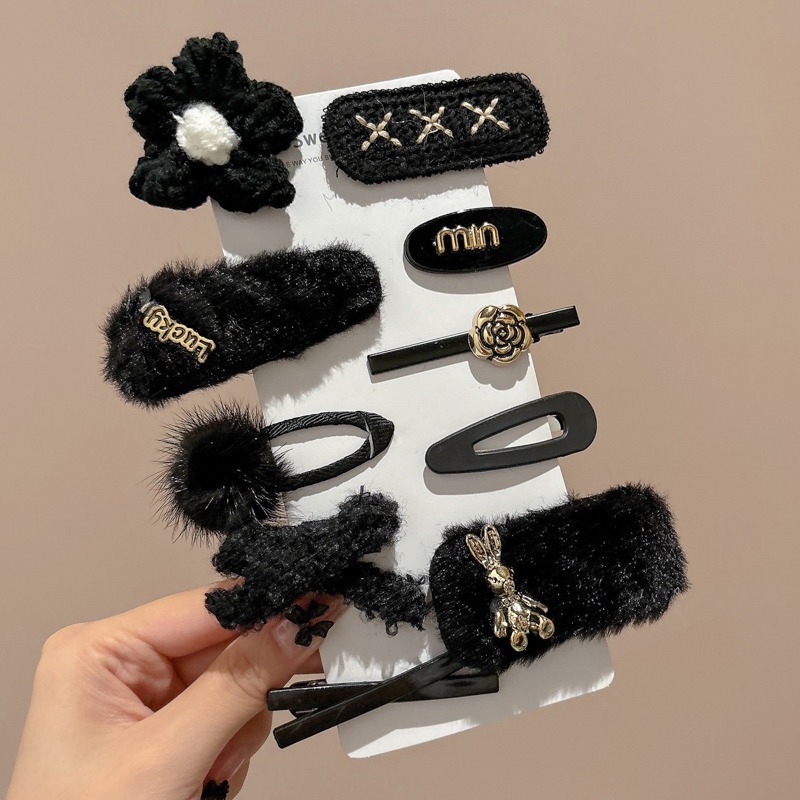 Horquilla para niños de otoño e invierno, sensación de alta calidad, no daña el cabello, pequeña fragancia, horquilla de felpa para niña, tocado, lindo clip lateral