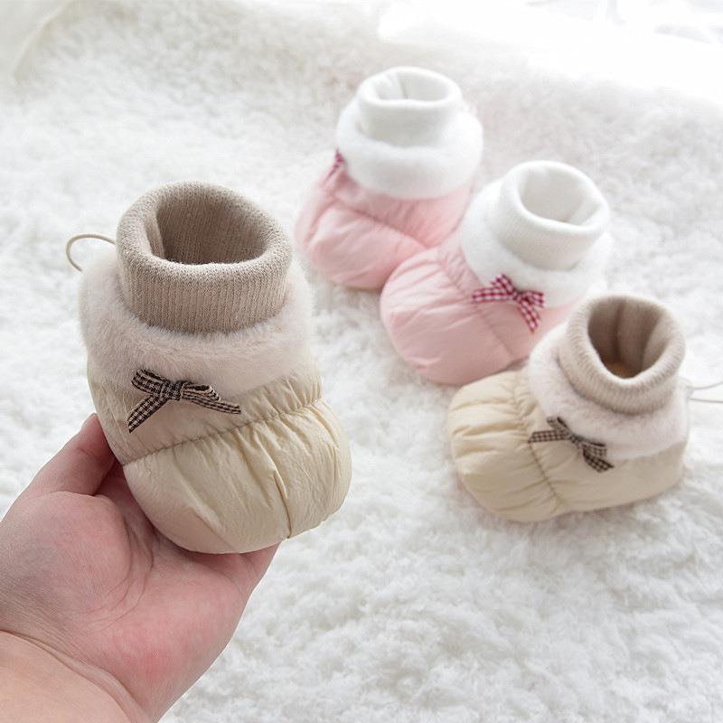 Baby Cotton Shoes 0-1 Years Old Autumn and Winter Soft-Soled Shoes and Socks Warm and Thickeneded Fleece-Lined Newborn Shoes Anti-Falling Toddler Shoes