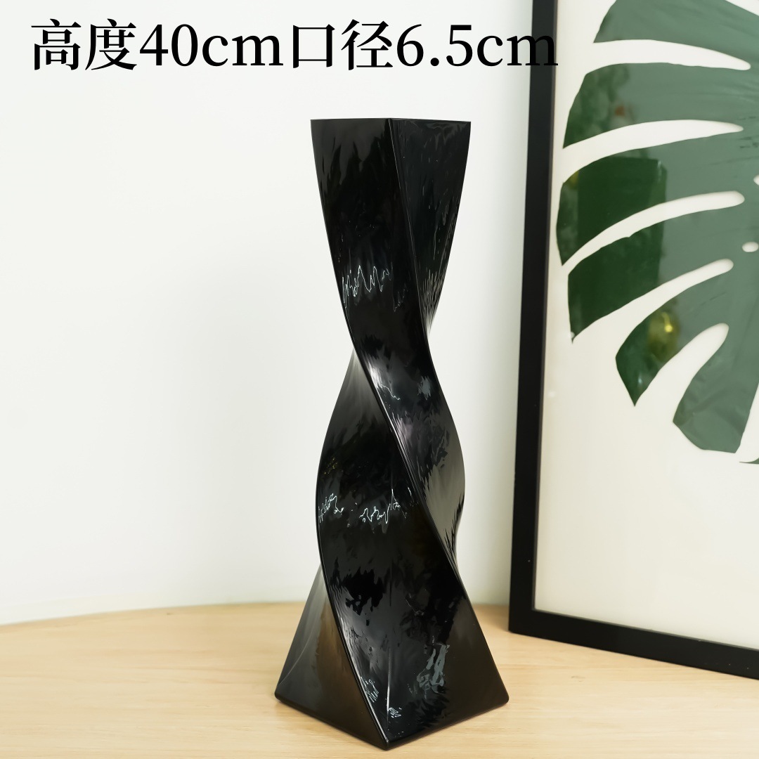 Moderno simple negro torsión floral modelo de geometría decoración artesanía creativa decoración para el hogar