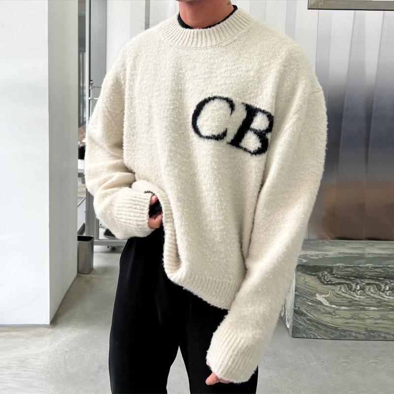 Cole Buxton Fall/Winter's hottest trendy men's loose-fitting, high-street casual round neck sweater/knitwear.