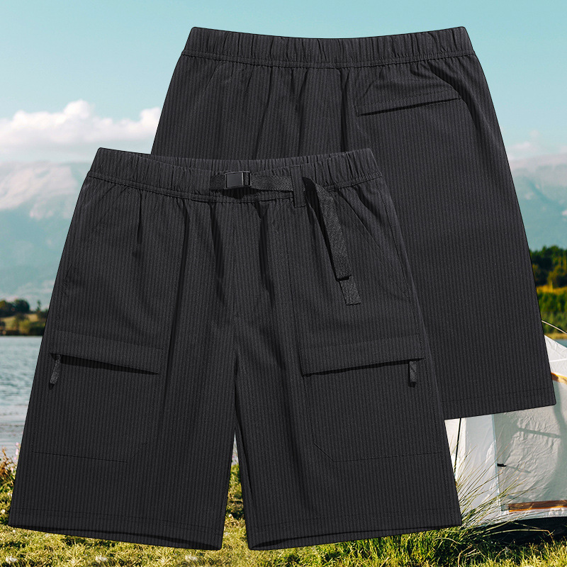High-End Boutique Outdoor Mountain-Style Casual Pants for Men, Summer Quick-Dry Breathable Hiking Shorts, Loose Straight-Leg Pants