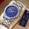 Retro men's watch, classic swiss watch, steel belt, waterproof quartz watches for leisure