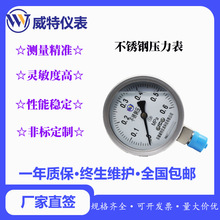 威特高精度不锈钢耐震压力表Y-60径向 轴向螺纹直装测量气压液压