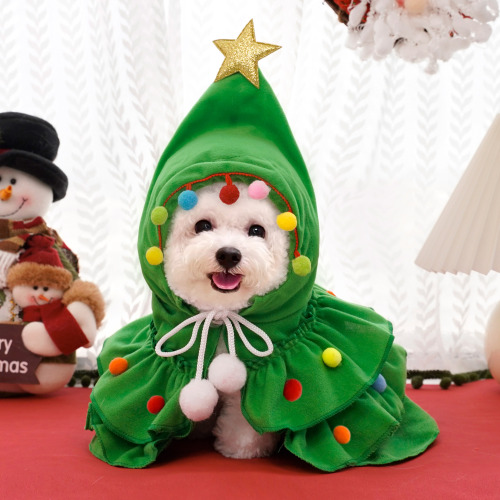 Autumn and Winter Christmas Cloak Pet Dog Transformation Clothes Wholesale Dog Clothes Cat Supplies Cat Clothing Foreign Trade