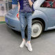 Breathable McQueen White Shoes 2025 Spring New Korean Style Thick Sole Air Cushion Shoes Women's Casual Running Shoes Trendy
