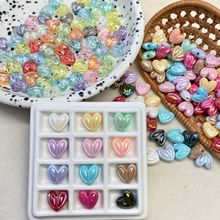 亚克力实色透色AB兔耳朵爱心直孔串珠散珠diy饰品配件材料批发