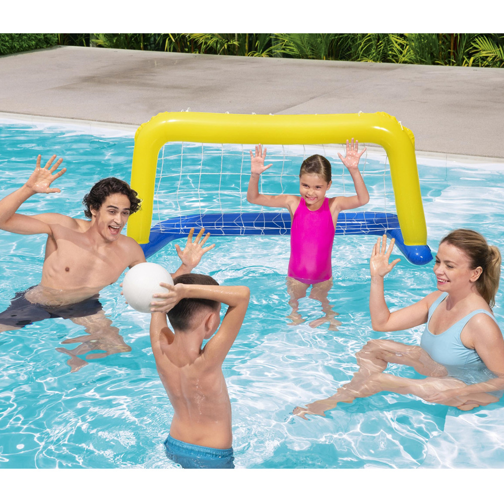 Parque acuático piscina de voleibol infláble piscina infantil puerta de fútbol juguetes rack de baloncesto multijugador plato