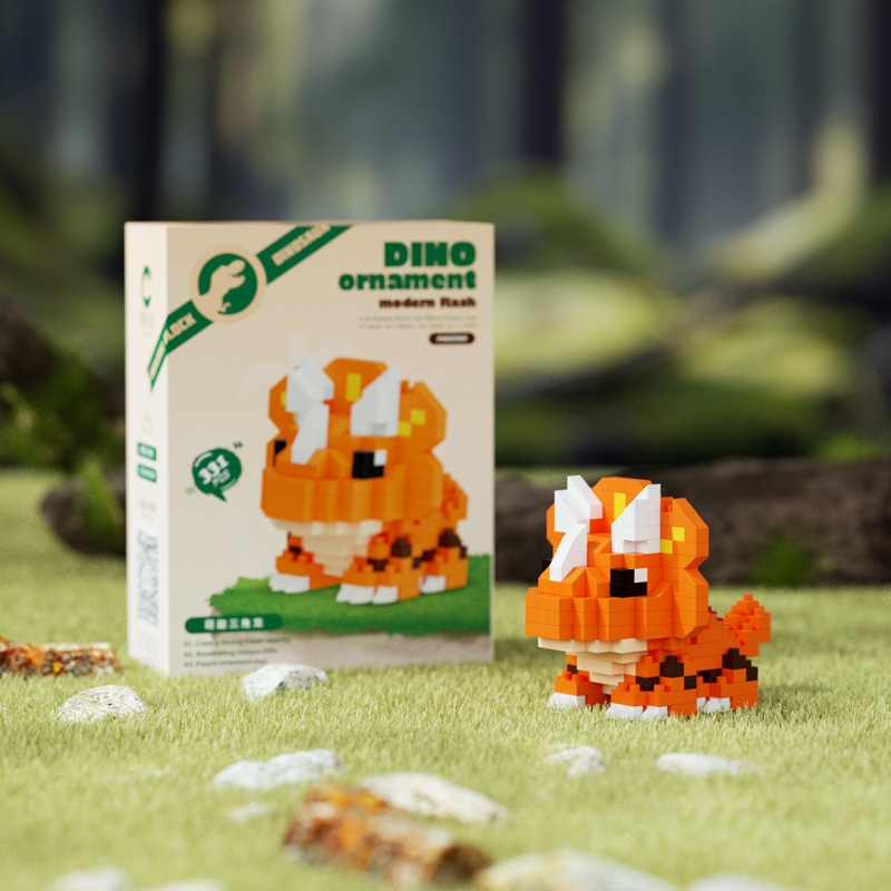 Compatible con Lego Dinosaur Tyrannosaurus Rex Muñeca de dibujos animados Bloques de construcción Adornos de montaje Juguetes educativos para niños Regalos para niños y niñas