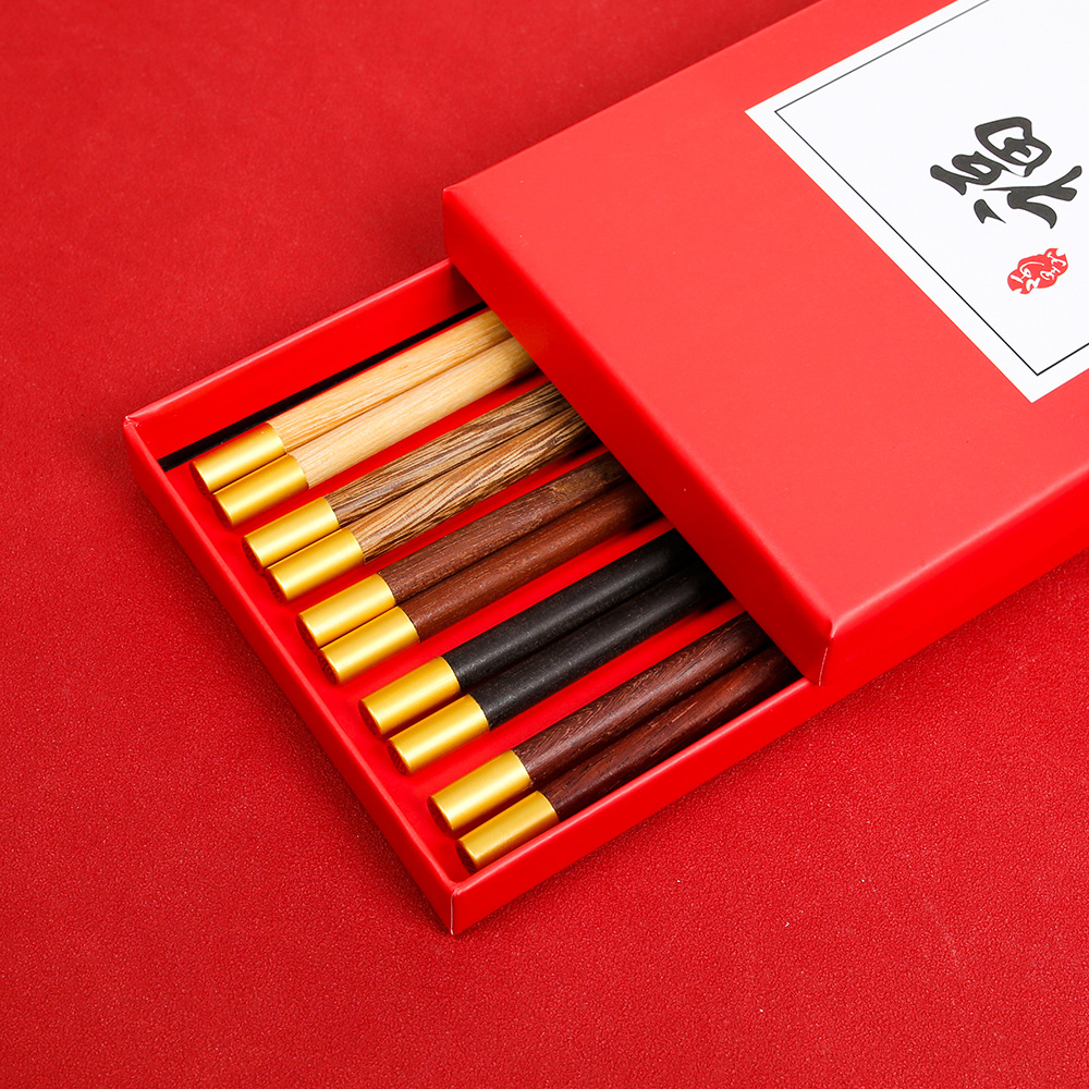 닭날개나무-[섬세한 원형젓가락]-5쌍 선물상자