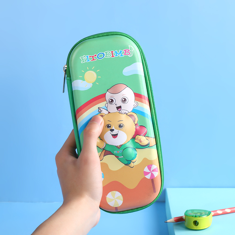 Caja de papelería de dibujos animados, niños lindos, estudiantes, niños y niñas, bolsa de papelería, caja de lápices de gran capacidad, bolsa de lápices tridimensional al por mayor