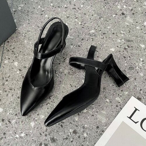 Baotou Sandals Women's Summer  Spring New Thick Heel Medium Heel Strap Fashion Women's Shoes Casual High Heels
