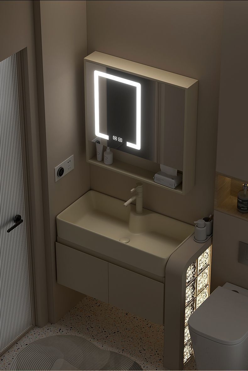 Small-sized washbasin, bathroom washbasin, pool, cream style, multi-layer thickened solid wood bathroom cabinet, combination washbasin undefined