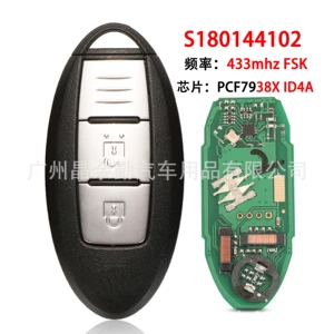 S180144102 Nissan New X-Trail 2 düyməli smart kart avtomobil pultu 433Mhz 4A çip
